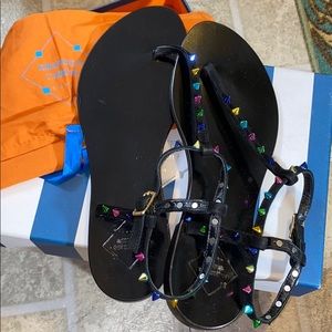 Emanuela Caruso Capri Studded Sandals sz 38